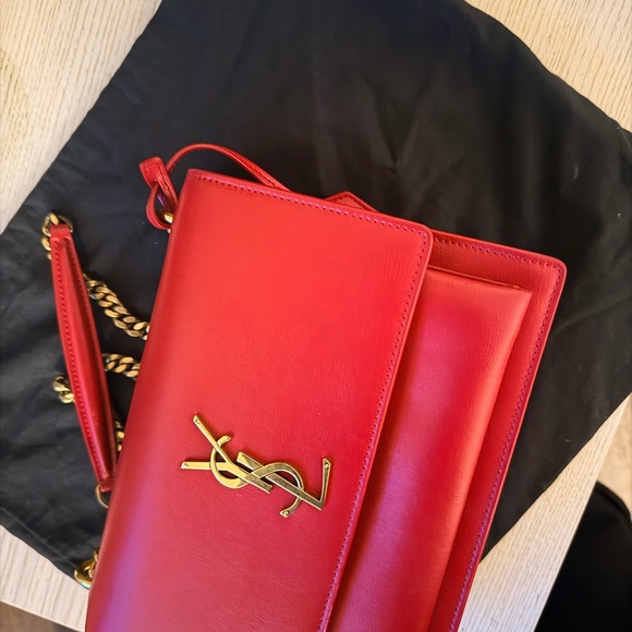Red YSL medium sunset bag. Great condition, barely worn. - Picture 3 of 9